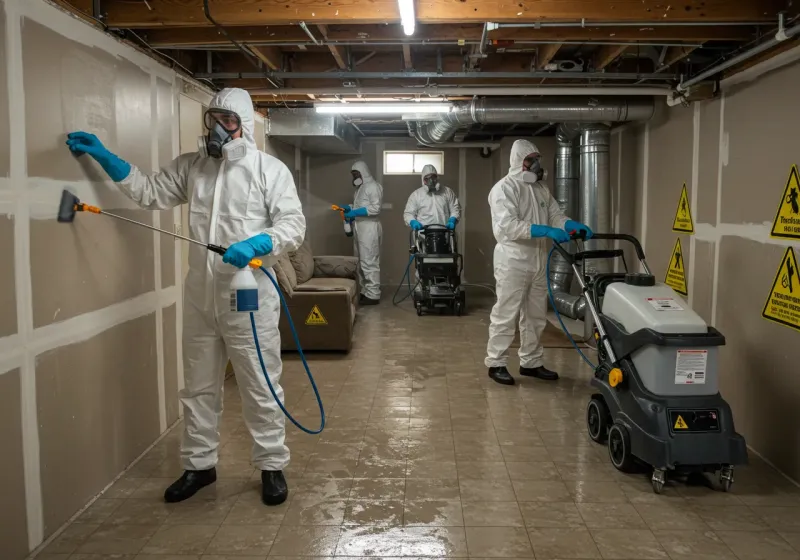 Basement Moisture Removal and Structural Drying process in Williamsburg, KY